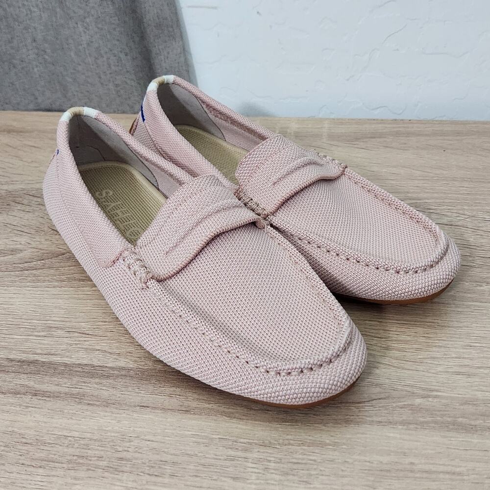 Rothys The Driver Loafers Women Size 7.5 Blush Pink Slip On Flat Shoes Round Toe